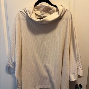 White Birch Cream Knit Cowl Neck
